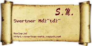 Svertner Máté névjegykártya